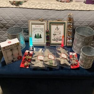 Holiday Decor Set with Glasses and Ornaments